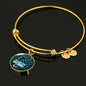 Philadelphia Football Philly Fan Stainless Steel or 18k Gold Circle Bangle Bracelet - Express Your Love Gifts