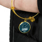 Philadelphia Football Philly Fan Stainless Steel or 18k Gold Circle Bangle Bracelet - Express Your Love Gifts
