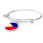 Philippine Flag Bracelet Philippine Flag Stainless Steel or 18k Gold Circle Bangle - Express Your Love Gifts