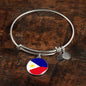 Philippine Flag Bracelet Philippine Flag Stainless Steel or 18k Gold Circle Bangle - Express Your Love Gifts
