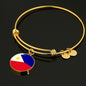 Philippine Flag Bracelet Philippine Flag Stainless Steel or 18k Gold Circle Bangle - Express Your Love Gifts