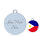 Philippine Flag Bracelet Philippine Flag Stainless Steel or 18k Gold Circle Bangle - Express Your Love Gifts
