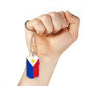 Philippine Flag Necklace Pendant Stainless Steel or 18k Gold Dog Tag 24" - Express Your Love Gifts