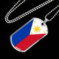 Philippine Flag Necklace Pendant Stainless Steel or 18k Gold Dog Tag 24" - Express Your Love Gifts