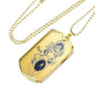 Pisces Constellation Horoscope Zodiac Dog Tag Stainless Steel or 18k Gold 24" Chain - Express Your Love Gifts