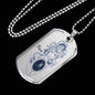 Pisces Constellation Horoscope Zodiac Dog Tag Stainless Steel or 18k Gold 24" Chain - Express Your Love Gifts