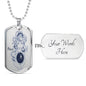 Pisces Constellation Horoscope Zodiac Dog Tag Stainless Steel or 18k Gold 24" Chain - Express Your Love Gifts