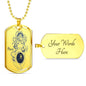 Pisces Constellation Horoscope Zodiac Dog Tag Stainless Steel or 18k Gold 24" Chain - Express Your Love Gifts