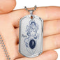 Pisces Constellation Horoscope Zodiac Dog Tag Stainless Steel or 18k Gold 24" Chain - Express Your Love Gifts