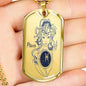 Pisces Constellation Horoscope Zodiac Dog Tag Stainless Steel or 18k Gold 24" Chain - Express Your Love Gifts
