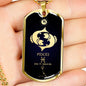 Pisces Constellation Horoscope Zodiac Necklace 18k Gold Stainless Steel Dog Tag 24"-Express Your Love Gifts