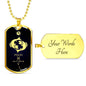 Pisces Constellation Horoscope Zodiac Necklace 18k Gold Stainless Steel Dog Tag 24"-Express Your Love Gifts