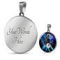 Pisces Purple Galaxy Zodiac Necklace Stainless Steel or 18k Gold Circle Pendant - Express Your Love Gifts