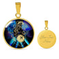 Pisces Purple Galaxy Zodiac Necklace Stainless Steel or 18k Gold Circle Pendant - Express Your Love Gifts
