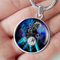 Pisces Purple Galaxy Zodiac Necklace Stainless Steel or 18k Gold Circle Pendant - Express Your Love Gifts