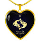 Pisces Sign Zodiac Necklace 18k Gold Stainless Steel Heart 18-22"-Express Your Love Gifts