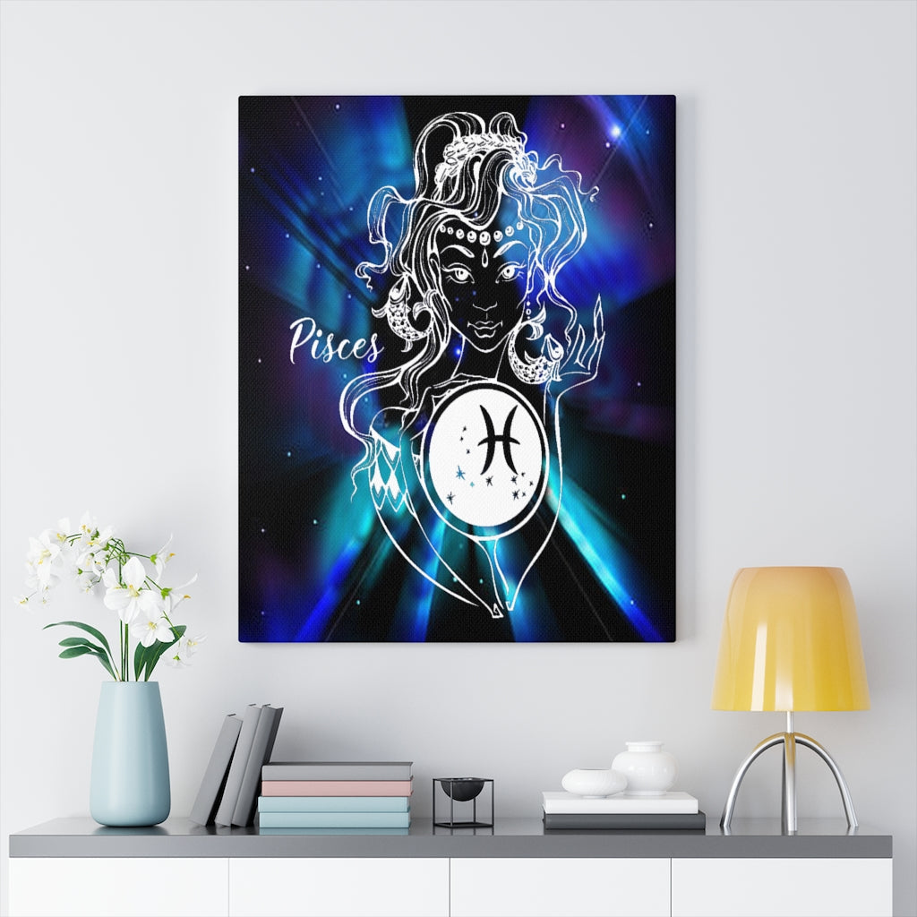 Pisces Zodiac Horoscope Sign Constellation Canvas Print Astrology Home Decor Ready to Hang Artwork - Express Your Love Gifts