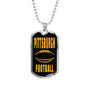 Pittsburgh Fan Necklace Dog Tag Stainless Steel or 18k Gold 24" Chain - Express Your Love Gifts