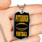 Pittsburgh Fan Necklace Dog Tag Stainless Steel or 18k Gold 24" Chain - Express Your Love Gifts