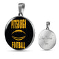 Pittsburgh Fan Necklace Steel City Football Pendant Stainless Steel or 18k Gold 18-22" - Express Your Love Gifts