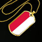 Poland Flag Necklace Poland Flag Stainless Steel or 18k Gold Dog Tag 24" - Express Your Love Gifts