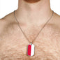 Poland Flag Necklace Poland Flag Stainless Steel or 18k Gold Dog Tag 24" - Express Your Love Gifts