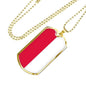 Poland Flag Necklace Poland Flag Stainless Steel or 18k Gold Dog Tag 24" - Express Your Love Gifts