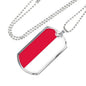 Poland Flag Necklace Poland Flag Stainless Steel or 18k Gold Dog Tag 24" - Express Your Love Gifts