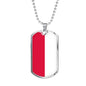 Poland Flag Necklace Poland Flag Stainless Steel or 18k Gold Dog Tag 24" - Express Your Love Gifts