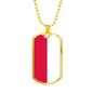 Poland Flag Necklace Poland Flag Stainless Steel or 18k Gold Dog Tag 24" - Express Your Love Gifts