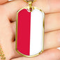 Poland Flag Necklace Poland Flag Stainless Steel or 18k Gold Dog Tag 24" - Express Your Love Gifts