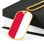Poland Flag Necklace Poland Flag Stainless Steel or 18k Gold Dog Tag 24" - Express Your Love Gifts