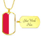 Poland Flag Necklace Poland Flag Stainless Steel or 18k Gold Dog Tag 24" - Express Your Love Gifts