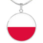 Poland Flag Necklace Polish Flag Stainless Steel or 18k Gold 18-22" - Express Your Love Gifts