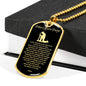 Police Prayer Necklace Stainless Steel or 18k Gold Dog Tag 24" Chain - Express Your Love Gifts