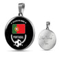 Portugal Flag & Futbol/Soccer Circle Necklace Stainless Steel or 18k Gold 18-22" - Express Your Love Gifts