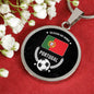 Portugal Flag & Futbol/Soccer Circle Necklace Stainless Steel or 18k Gold 18-22" - Express Your Love Gifts