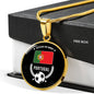 Portugal Flag & Futbol/Soccer Circle Necklace Stainless Steel or 18k Gold 18-22" - Express Your Love Gifts