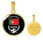 Portugal Flag & Futbol/Soccer Circle Necklace Stainless Steel or 18k Gold 18-22" - Express Your Love Gifts