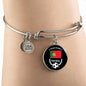 Portugal Flag & Futbol/Soccer Stainless Steel or 18k Gold Circle Bangle Bracelet - Express Your Love Gifts
