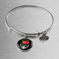 Portugal Flag & Futbol/Soccer Stainless Steel or 18k Gold Circle Bangle Bracelet - Express Your Love Gifts