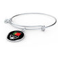 Portugal Flag & Futbol/Soccer Stainless Steel or 18k Gold Circle Bangle Bracelet - Express Your Love Gifts