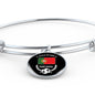 Portugal Flag & Futbol/Soccer Stainless Steel or 18k Gold Circle Bangle Bracelet - Express Your Love Gifts