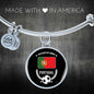 Portugal Flag & Futbol/Soccer Stainless Steel or 18k Gold Circle Bangle Bracelet - Express Your Love Gifts