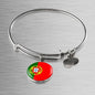 Portugal Flag Bracelet Portugal Flag Stainless Steel or 18k Gold Circle Bangle - Express Your Love Gifts