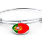 Portugal Flag Bracelet Portugal Flag Stainless Steel or 18k Gold Circle Bangle - Express Your Love Gifts