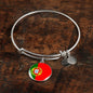 Portugal Flag Bracelet Portugal Flag Stainless Steel or 18k Gold Circle Bangle - Express Your Love Gifts