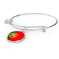 Portugal Flag Bracelet Portugal Flag Stainless Steel or 18k Gold Circle Bangle - Express Your Love Gifts