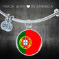 Portugal Flag Bracelet Portugal Flag Stainless Steel or 18k Gold Circle Bangle - Express Your Love Gifts