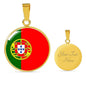 Portugal Flag Necklace Portugal Flag Stainless Steel or 18k Gold 18-22" - Express Your Love Gifts